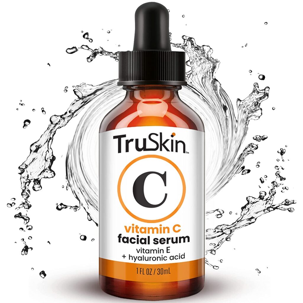 TruSkin Vitamin C Serum for Face, Anti Aging Serum with Hyaluronic Acid, Vitamin E, Organic Aloe Vera and Jojoba Oil, Hydrating & Brightening Serum for Dark Spots, Fine Lines and Wrinkles
