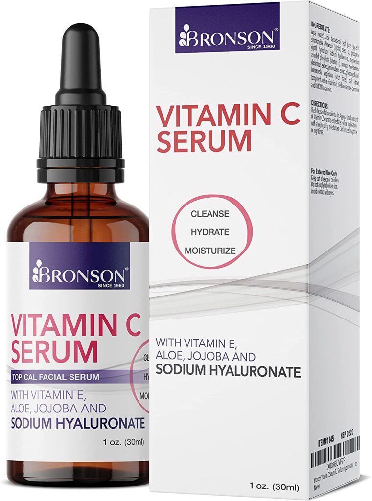 Bronson Vitamin C Serum for Face, Anti Aging Facial Serum with Premium Hyaluronic Acid